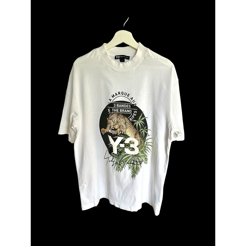 Adidas Y3 Yohji Yamamoto T Shirt Mens Large‎ Tiger Designer Custom Sleeve